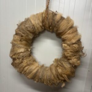 Natuurlijke Schapenwollen Krans met Jute Ophangkoord
