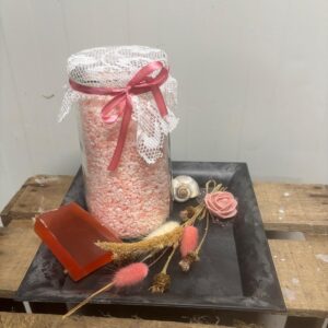 Cadeauset "Roze" – Badzout met Zeep en Droogbloemen